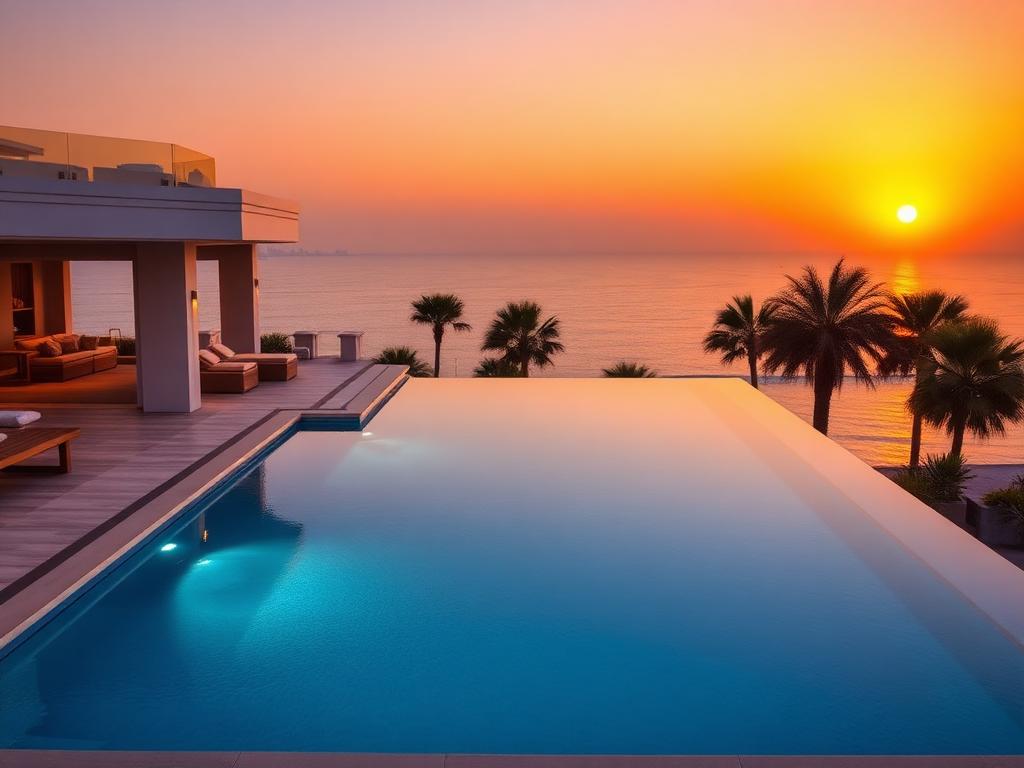Beachfront villa with infinity pool
